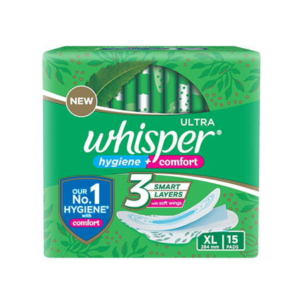 Whisper Sanitary Pads Ultra Hygiene Comfort XL